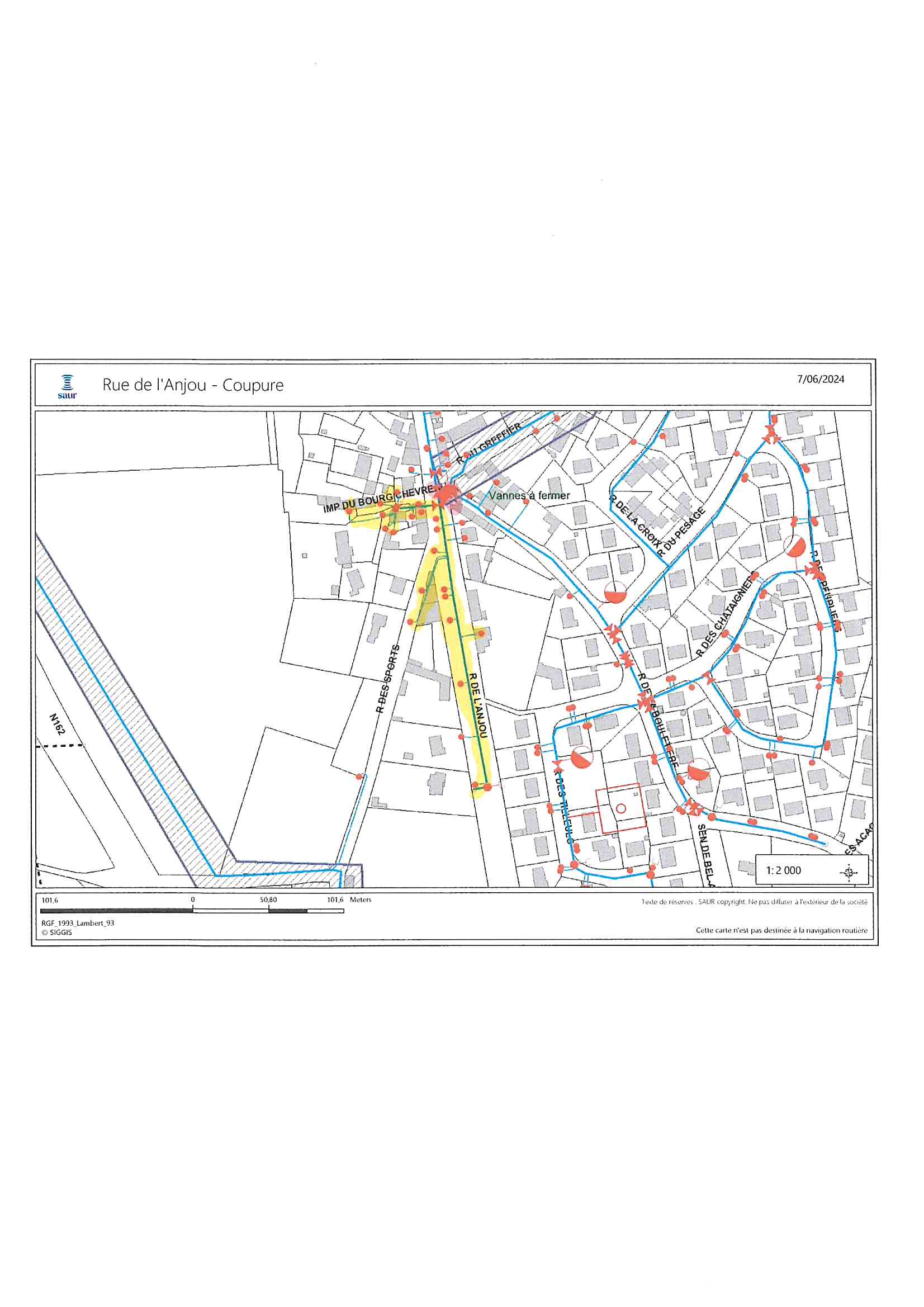 PLAN DES ZONES CONCERNÉES (jaune)