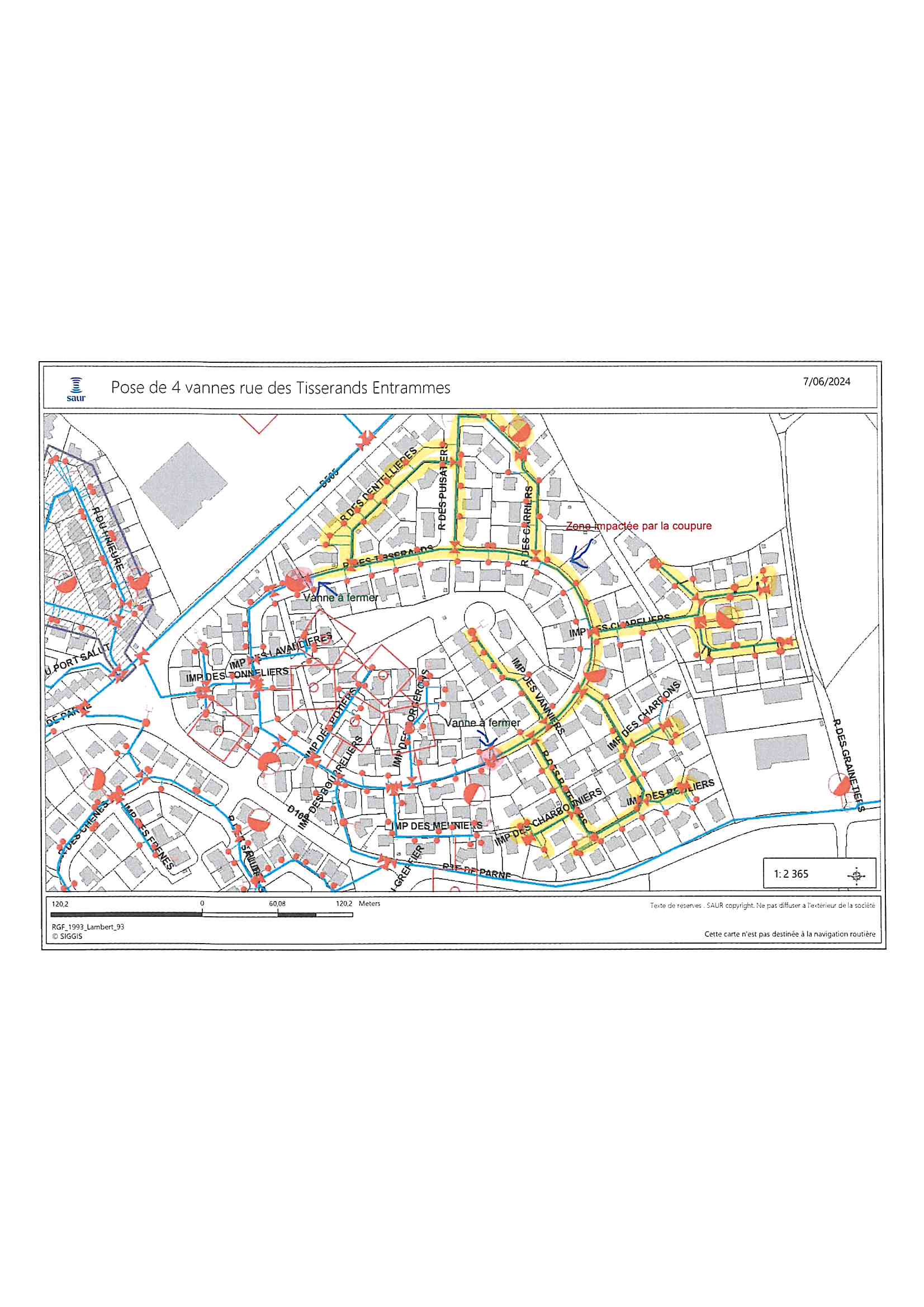 PLAN DES ZONES CONCERNÉES (jaune)