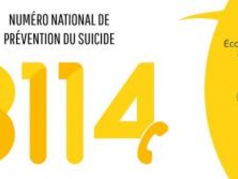 Numéro national de prévention du suicide : 3114
